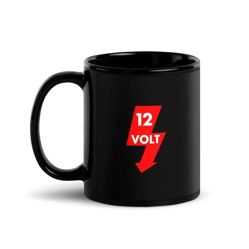 12 Volt Black Glossy Mug