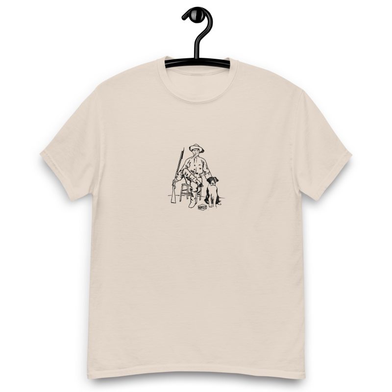 Hunter and his dog - hand drawn - Unisex classic tee - Image 4