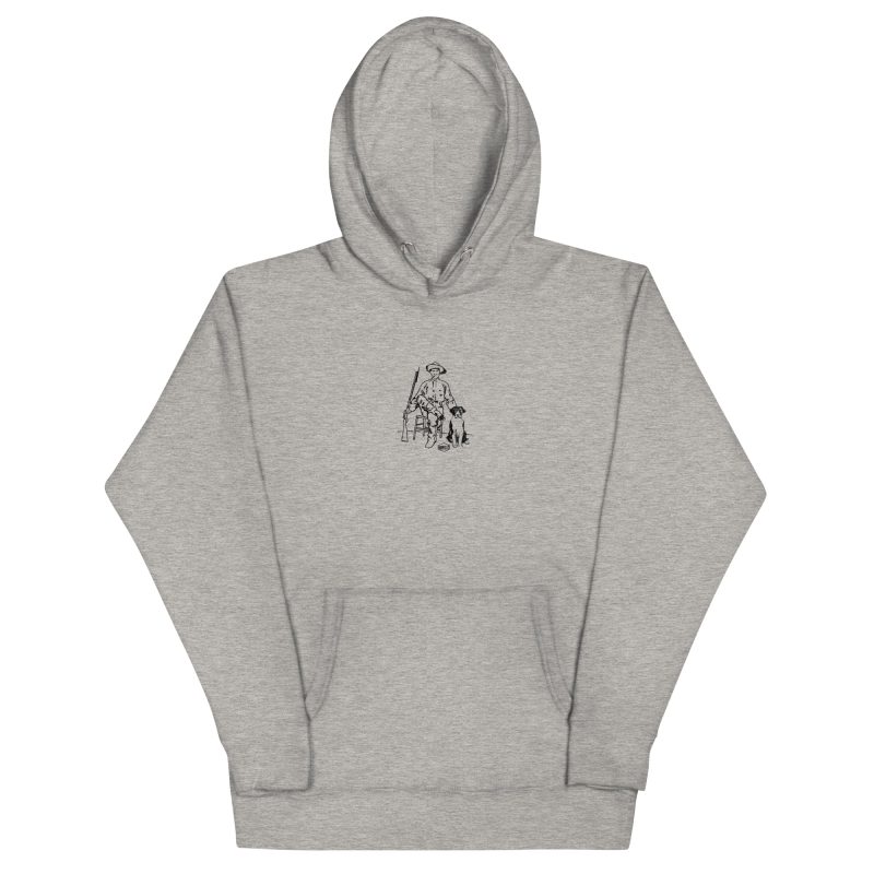 Hunter and His Dog - Hand Drawn - Unisex Hoodie