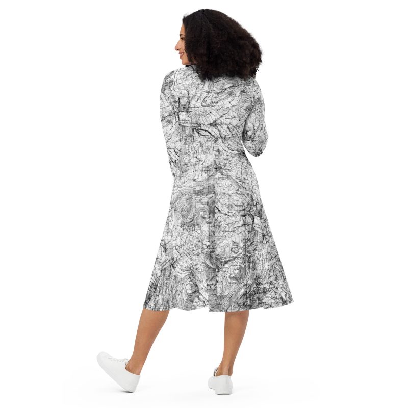 Mt. Rainier All-over print long sleeve midi dress - Image 4