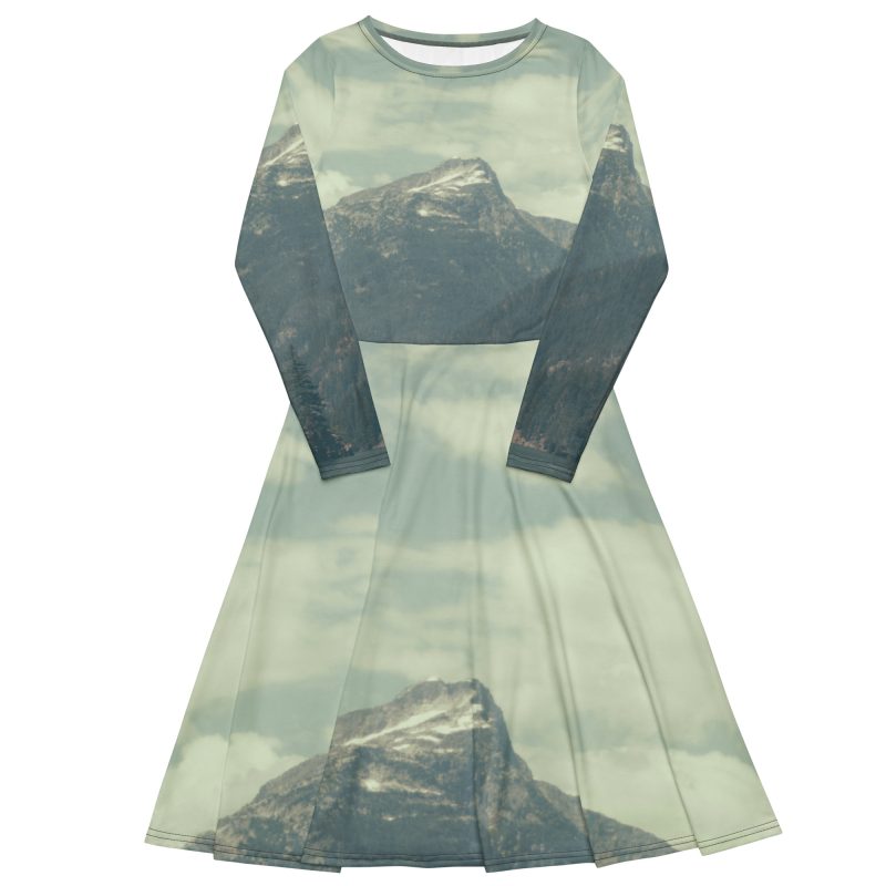Diablo All-over print long sleeve midi dress