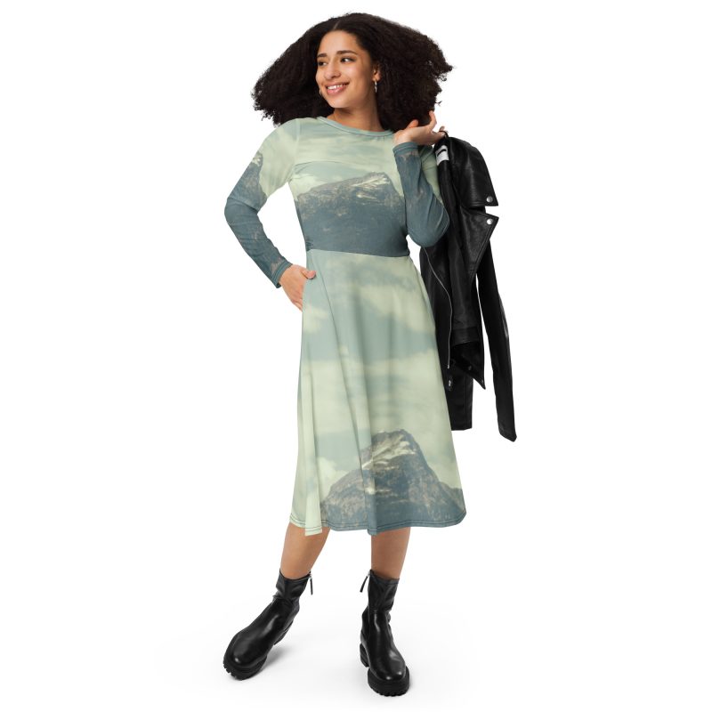Diablo All-over print long sleeve midi dress - Image 8