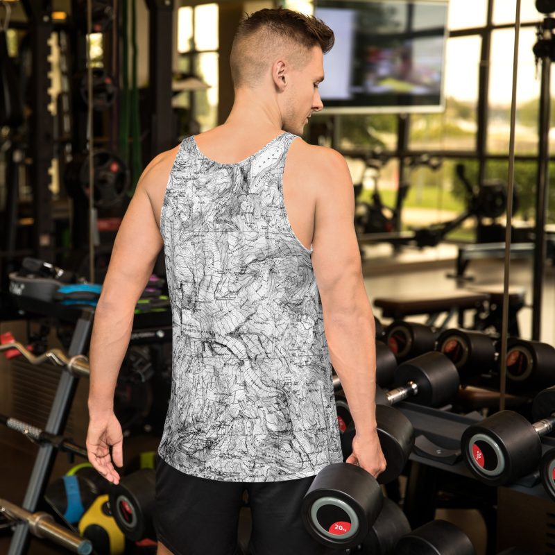 Mt. Rainier Topographic Map Unisex Tank Top - Image 6