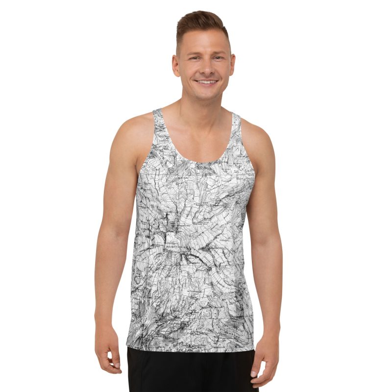 Mt. Rainier Topographic Map Unisex Tank Top - Image 2
