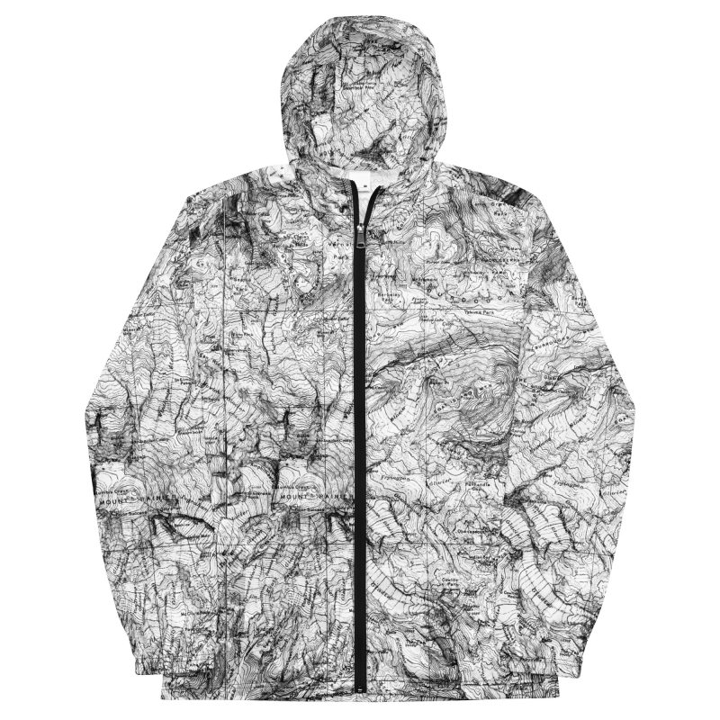 Mt. Rainier Topographic Map Men’s windbreaker