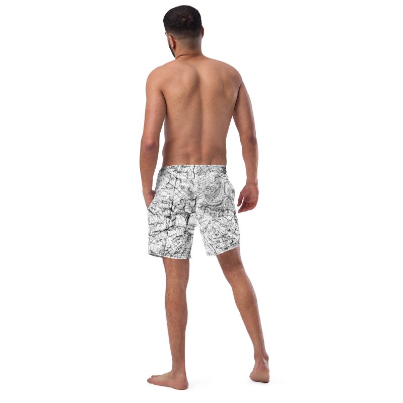 Mt. Rainier Topographic Map Men's swim trunks - Image 10