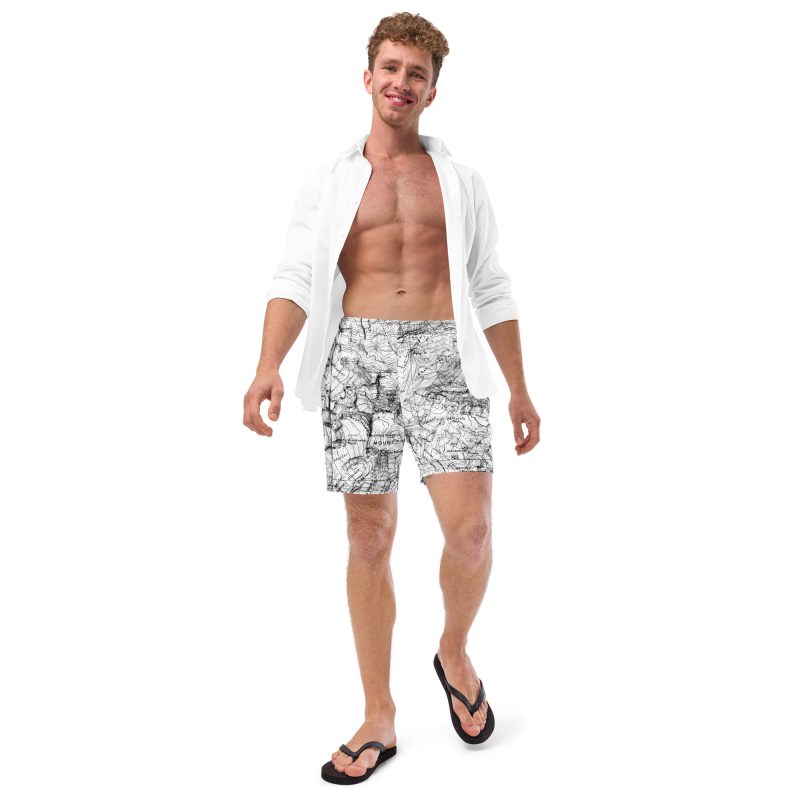 Mt. Rainier Topographic Map Men's swim trunks - Image 13