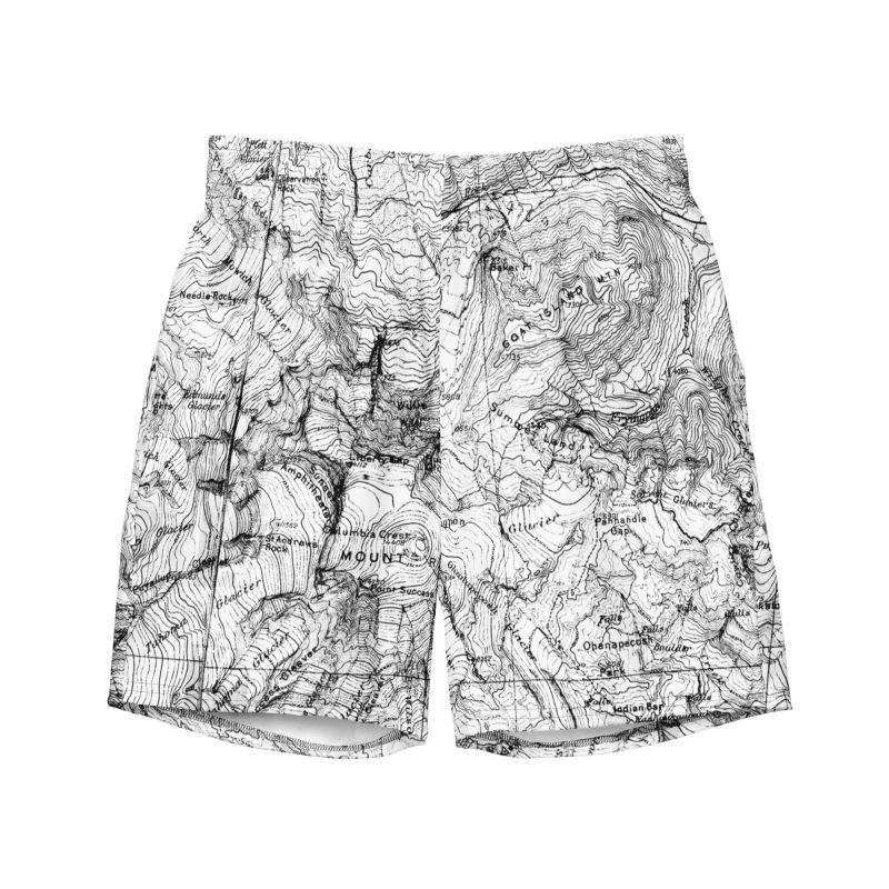 Mt. Rainier Topographic Map Men's swim trunks