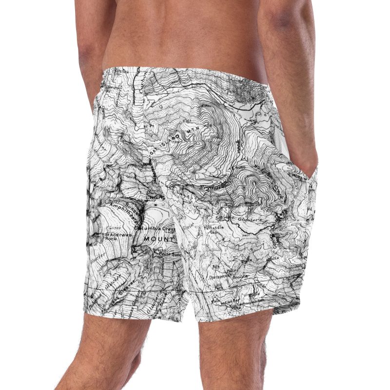 Mt. Rainier Topographic Map Men's swim trunks - Image 8