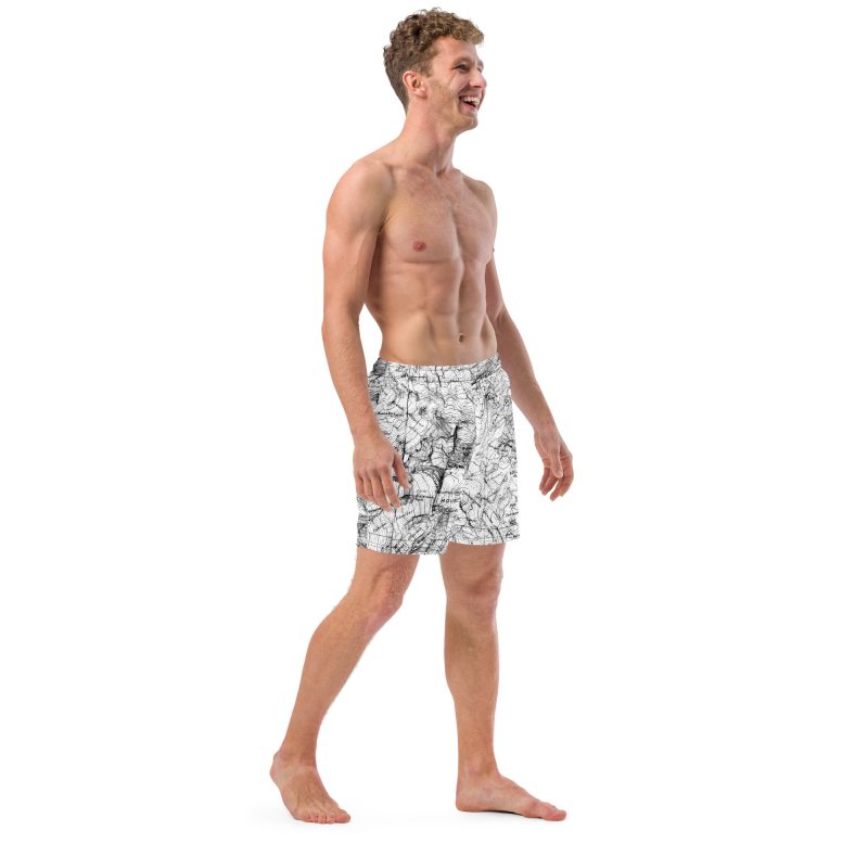 Mt. Rainier Topographic Map Men's swim trunks - Image 12