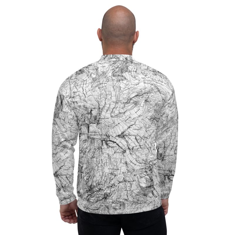 Mt. Rainier Topographic Map Unisex Bomber Jacket - Image 13