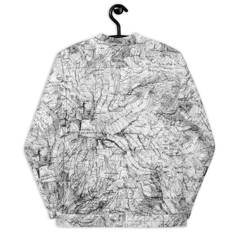 Mt. Rainier Topographic Map Unisex Bomber Jacket - Image 14