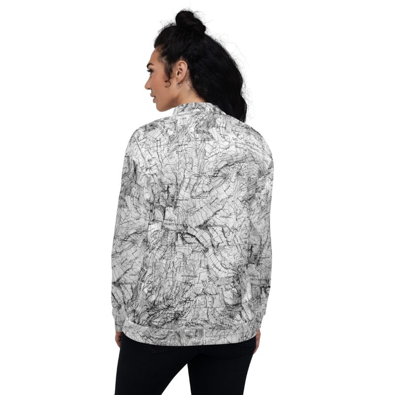 Mt. Rainier Topographic Map Unisex Bomber Jacket - Image 15