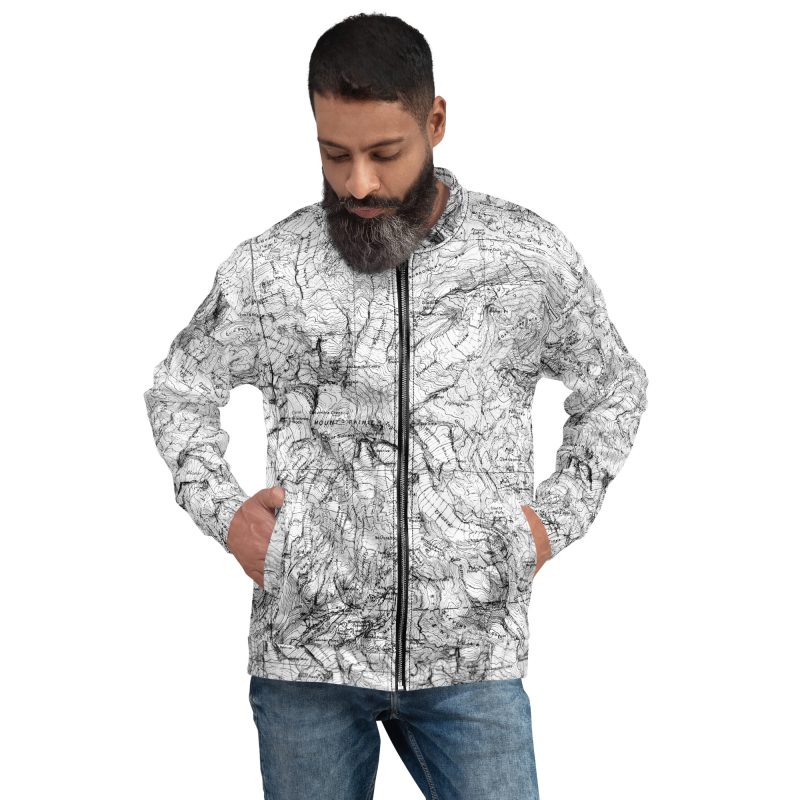 Mt. Rainier Topographic Map Unisex Bomber Jacket - Image 2
