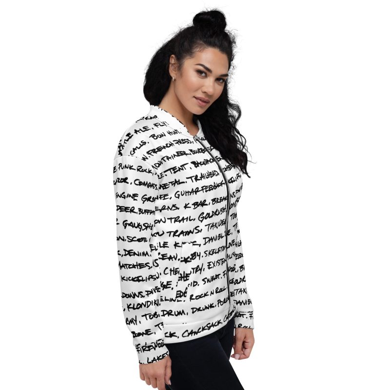 Handwriting Unisex Bomber Jacket - Image 4