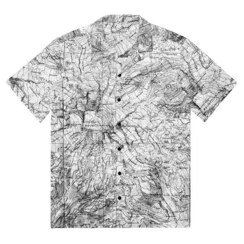 Mt Rainier Topographic Map Unisex button shirt - Image 3