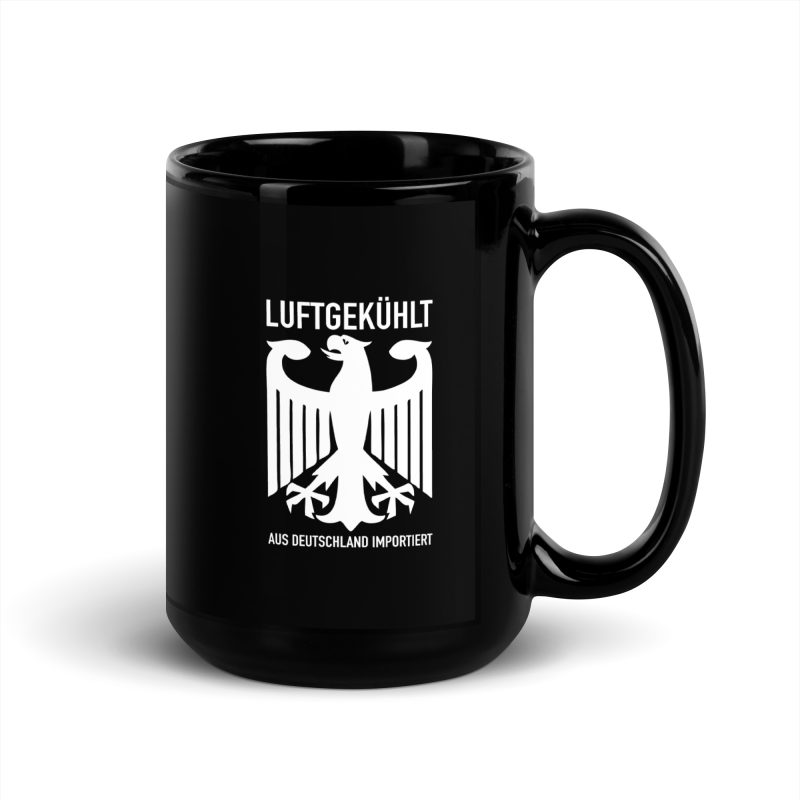 Luftgekühlt Aus Deutschland Importiert / Aircooled Imported from Germany Black Glossy Mug - Image 5