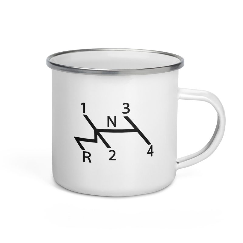 Aircooled Stick Shift Diagram Enamel Mug - Image 4