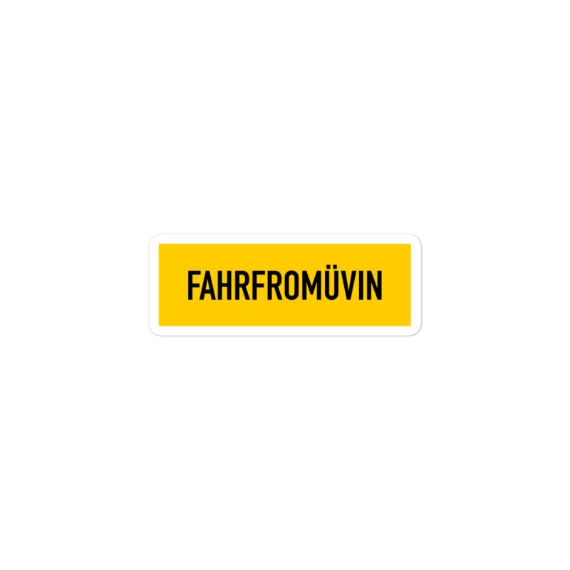 Fahrfromüvin Bubble-free stickers