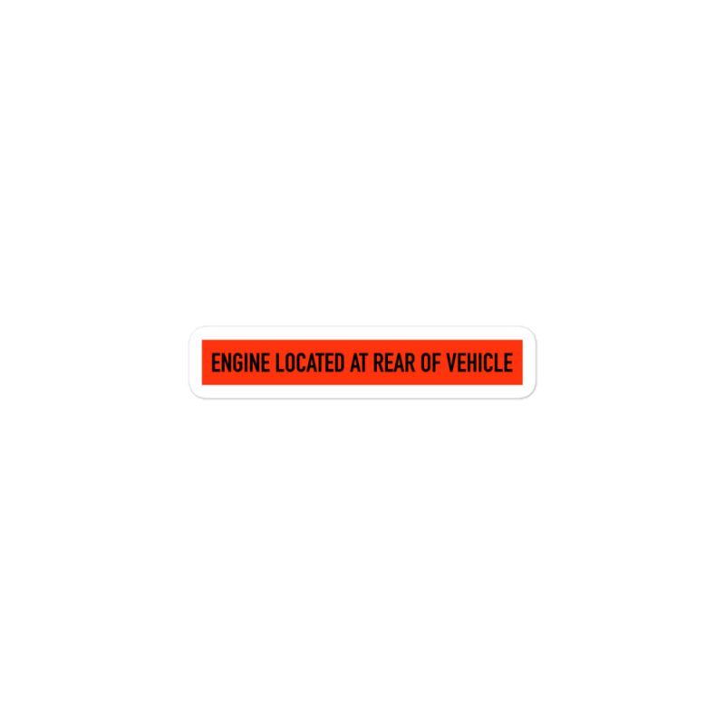 Engine located at rear of vehicle Bubble-free stickers