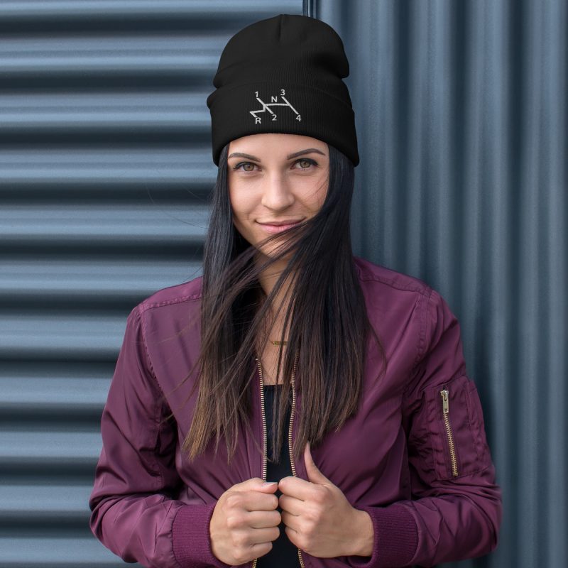 Aircooled Stick Shift Diagram Embroidered Beanie - Image 3