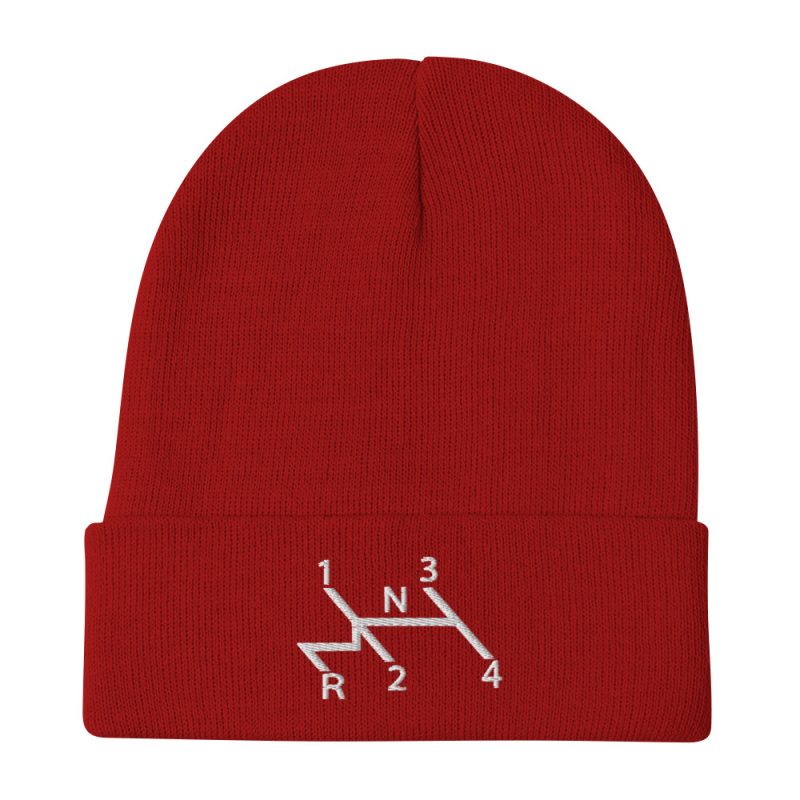 Aircooled Stick Shift Diagram Embroidered Beanie - Image 9
