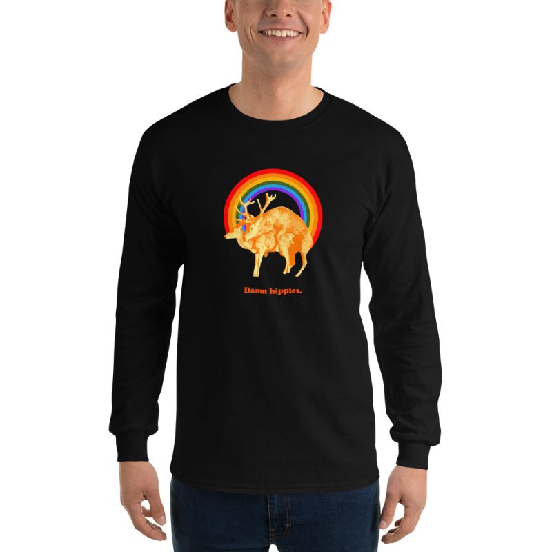 Damn hippies Men’s Long Sleeve Shirt - Image 2