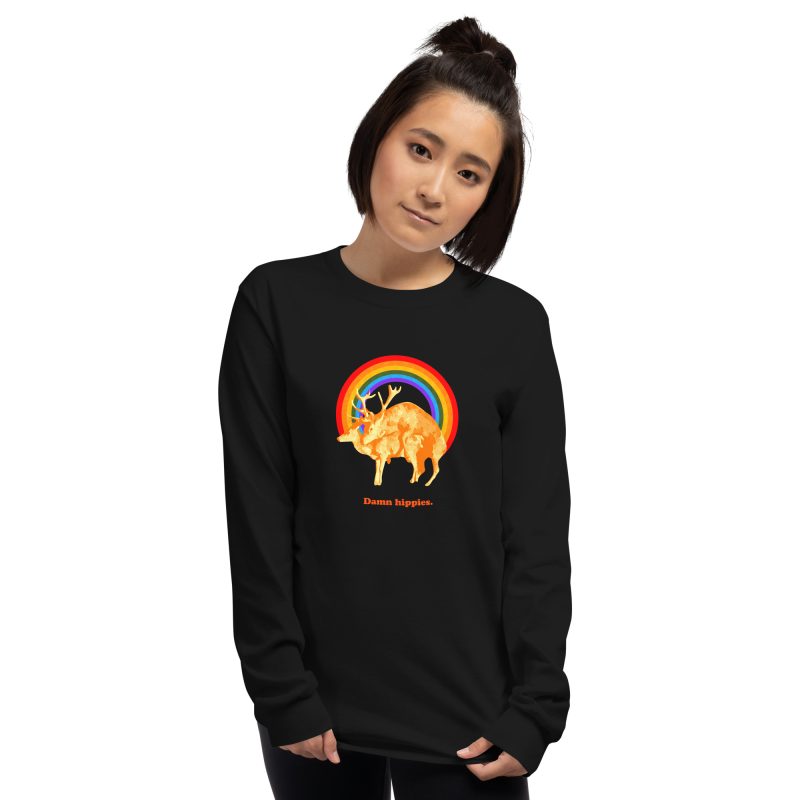 Damn hippies Men’s Long Sleeve Shirt - Image 3