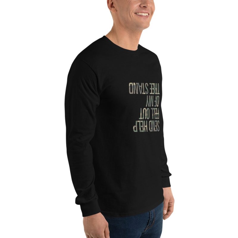Send help fell out of my tree stand Men’s Long Sleeve Shirt - Image 4