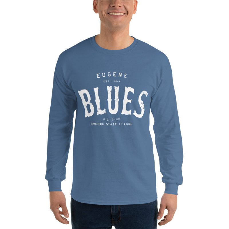 Eugene Blues Oregon Baseball Club Men’s Long Sleeve Shirt - Image 4