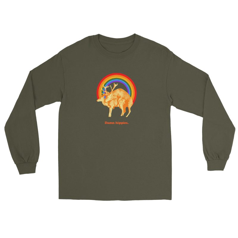 Damn hippies Men’s Long Sleeve Shirt - Image 9