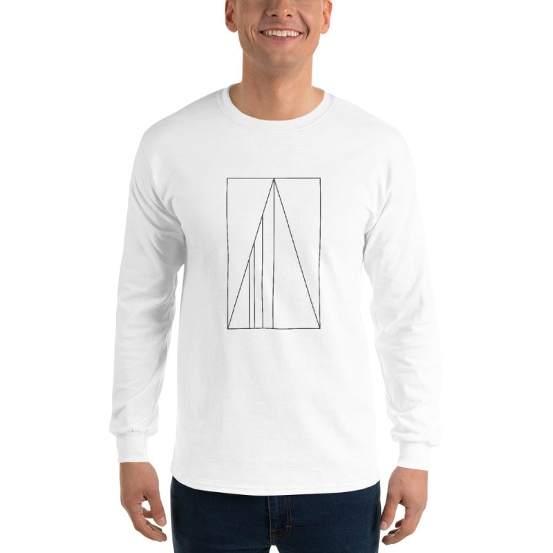Golden Ratio Minimal Mountains Men’s Long Sleeve Shirt - Image 2