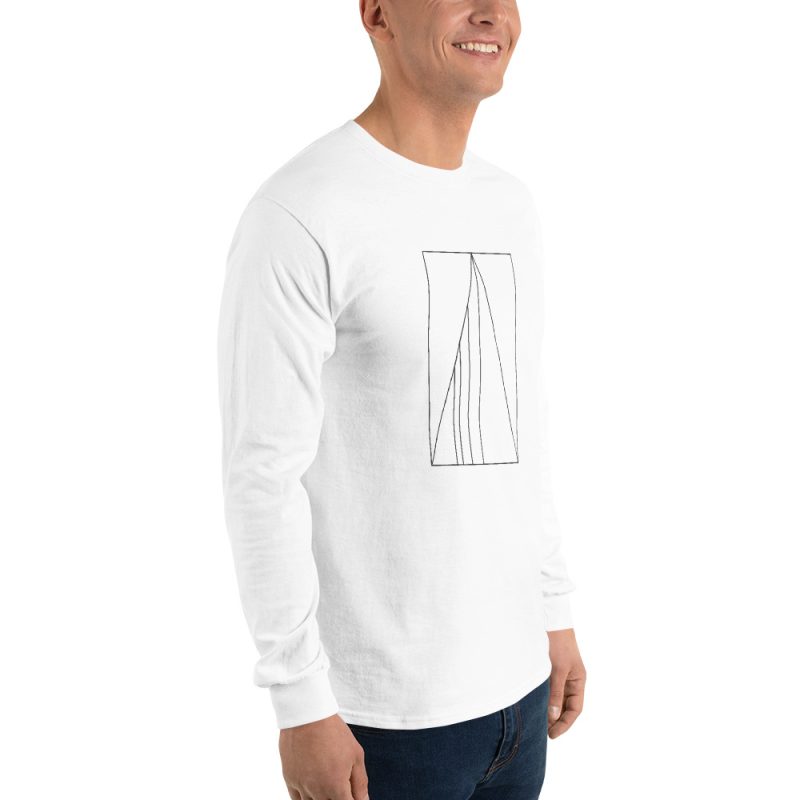 Golden Ratio Minimal Mountains Men’s Long Sleeve Shirt - Image 4
