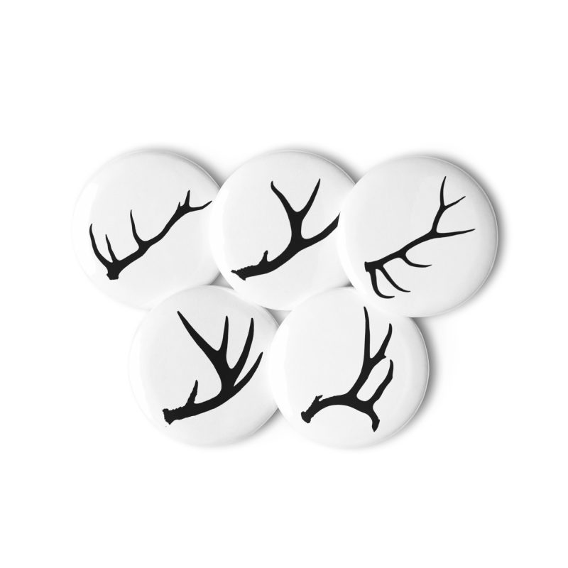 Antlers (Mule, Elk, Whitetail, Blacktail, and Stag) Set of pin buttons - Image 2