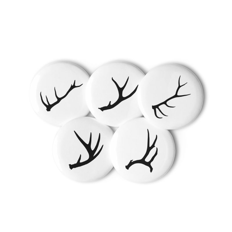 Antlers (Mule, Elk, Whitetail, Blacktail, and Stag) Set of pin buttons - Image 4