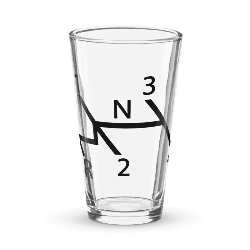 Aircooled Stick Shift Diagram Shaker pint glass