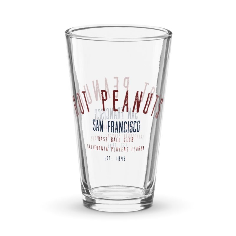 San Francisco Hot Peanutes Baseball Club 1849 Shaker pint glass