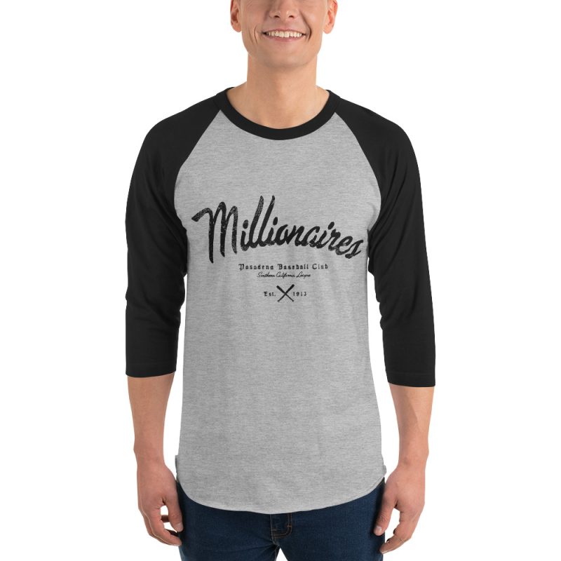 Pasadena Millionaires Baseball Club 1912 3/4 sleeve raglan shirt - Image 3