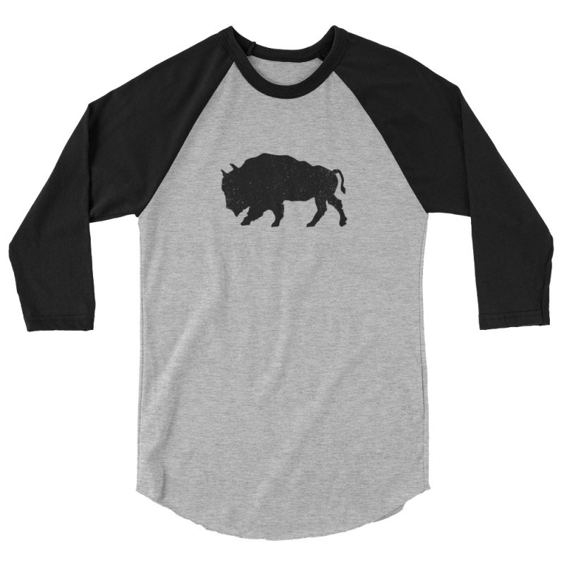 Bison Logo 3/4 sleeve raglan shirt