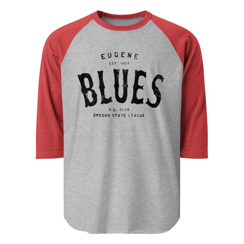 Eugene Blues Oregon Baseball Club 1904 3/4 sleeve raglan shirt - Image 6