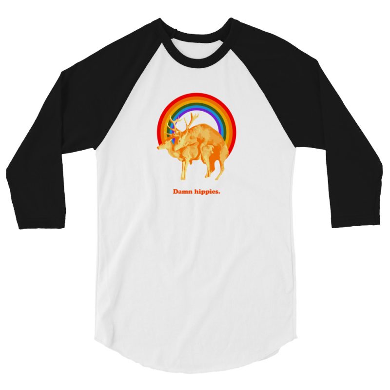 Damn hippies 3/4 sleeve raglan shirt - Image 4