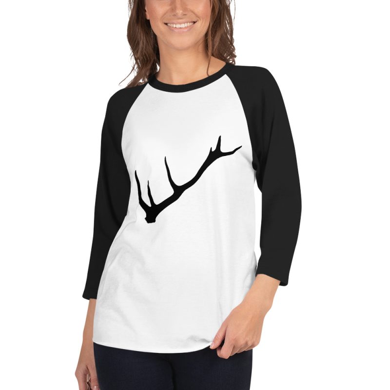 Stag Deer Antler 3/4 sleeve raglan shirt - Image 2