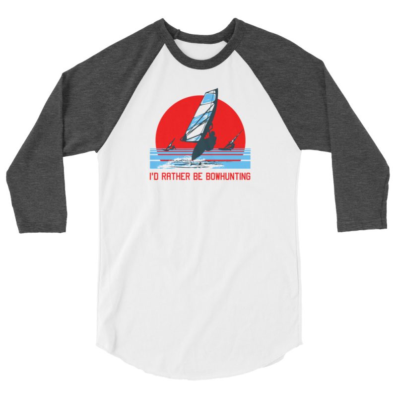 I'd rather be bowhunting 3/4 sleeve raglan shirt - Image 7