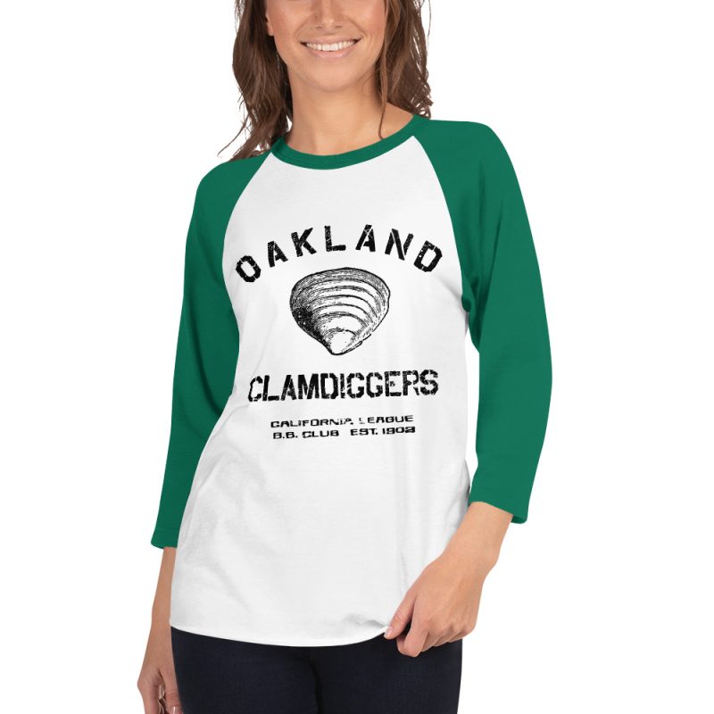Oakland Clamdiggers Baseball Club 1902 3/4 sleeve raglan shirt - Image 2