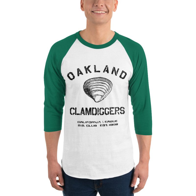 Oakland Clamdiggers Baseball Club 1902 3/4 sleeve raglan shirt - Image 3