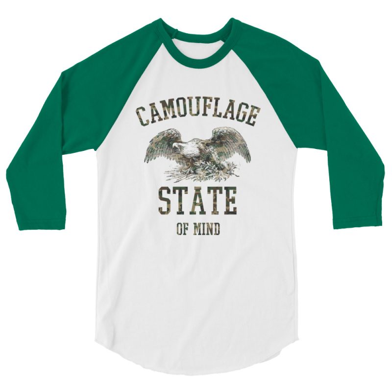 Camouflage state of mind 3/4 sleeve raglan shirt