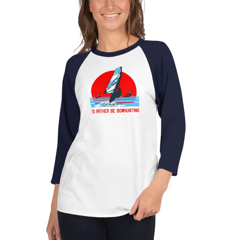 I'd rather be bowhunting 3/4 sleeve raglan shirt - Image 2