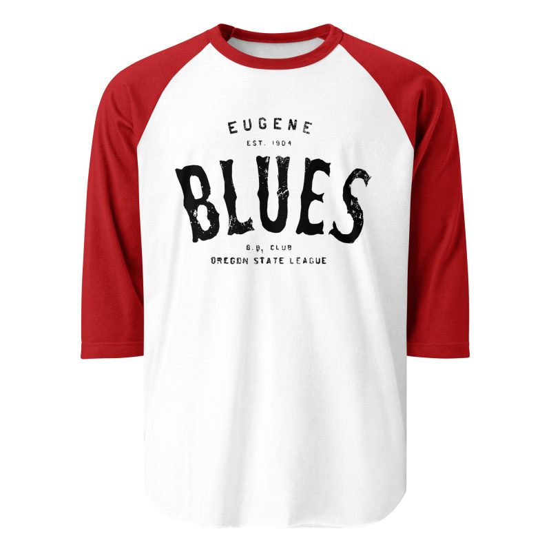 Eugene Blues Oregon Baseball Club 1904 3/4 sleeve raglan shirt - Image 10