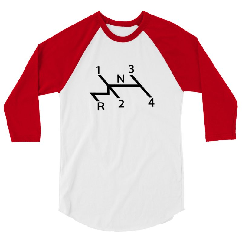 Aircooled Stick Shift Diagram 3/4 sleeve raglan shirt
