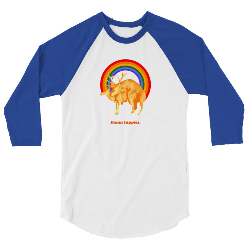 Damn hippies 3/4 sleeve raglan shirt - Image 6